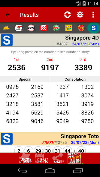 Live 4D Results