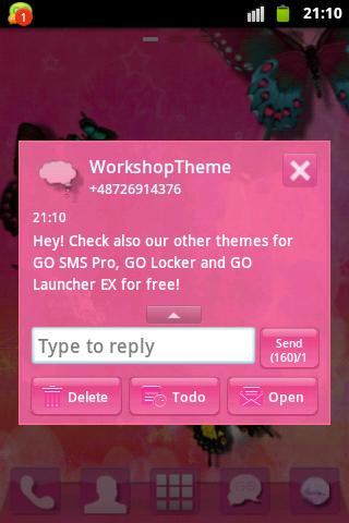 Pink Cute Sweet Theme GO SMS