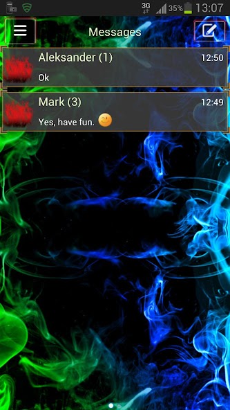 Green Smoke Theme GO SMS Pro