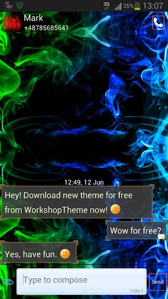 Green Smoke Theme GO SMS Pro