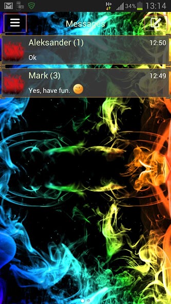 Rainbow Smoke Theme GO SMS