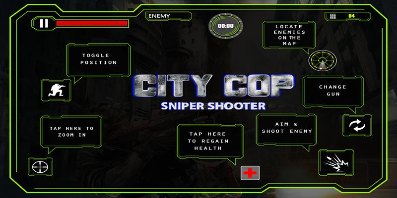 City Cop Sniper Shooting 3D