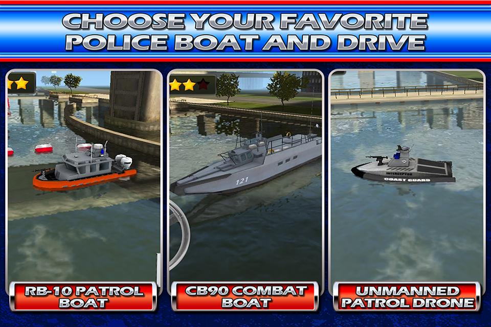 Police Boat Parking : 3D Race