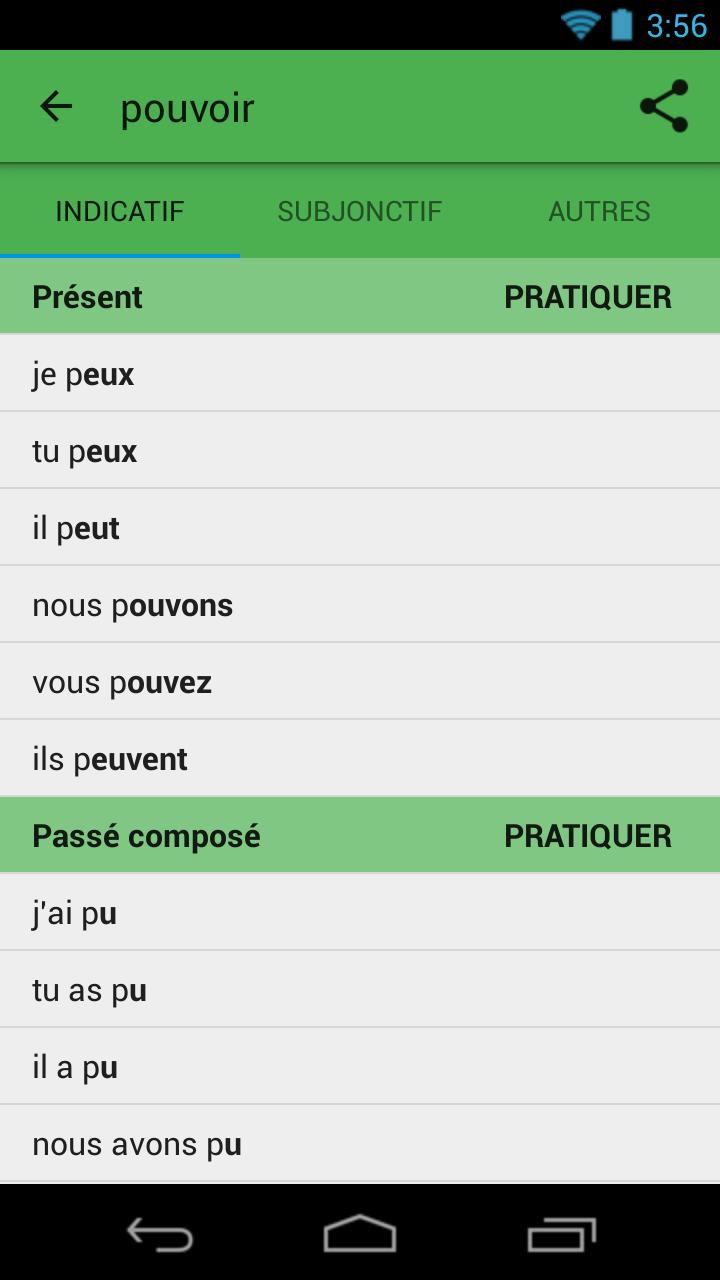 Conjugate French verbs