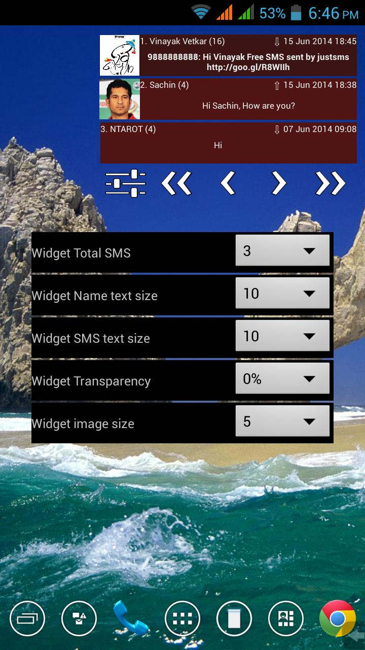 Vindroid SMS Viewdget (Widget)