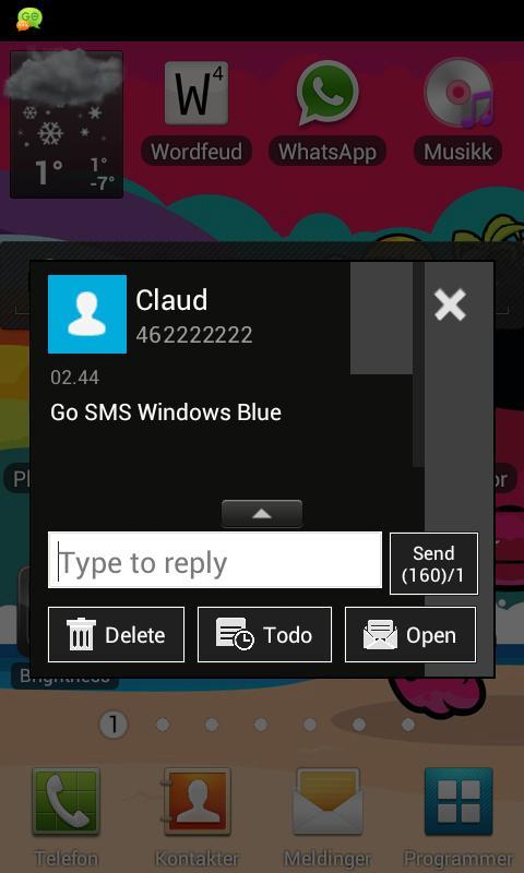 GO SMS Windows Blue