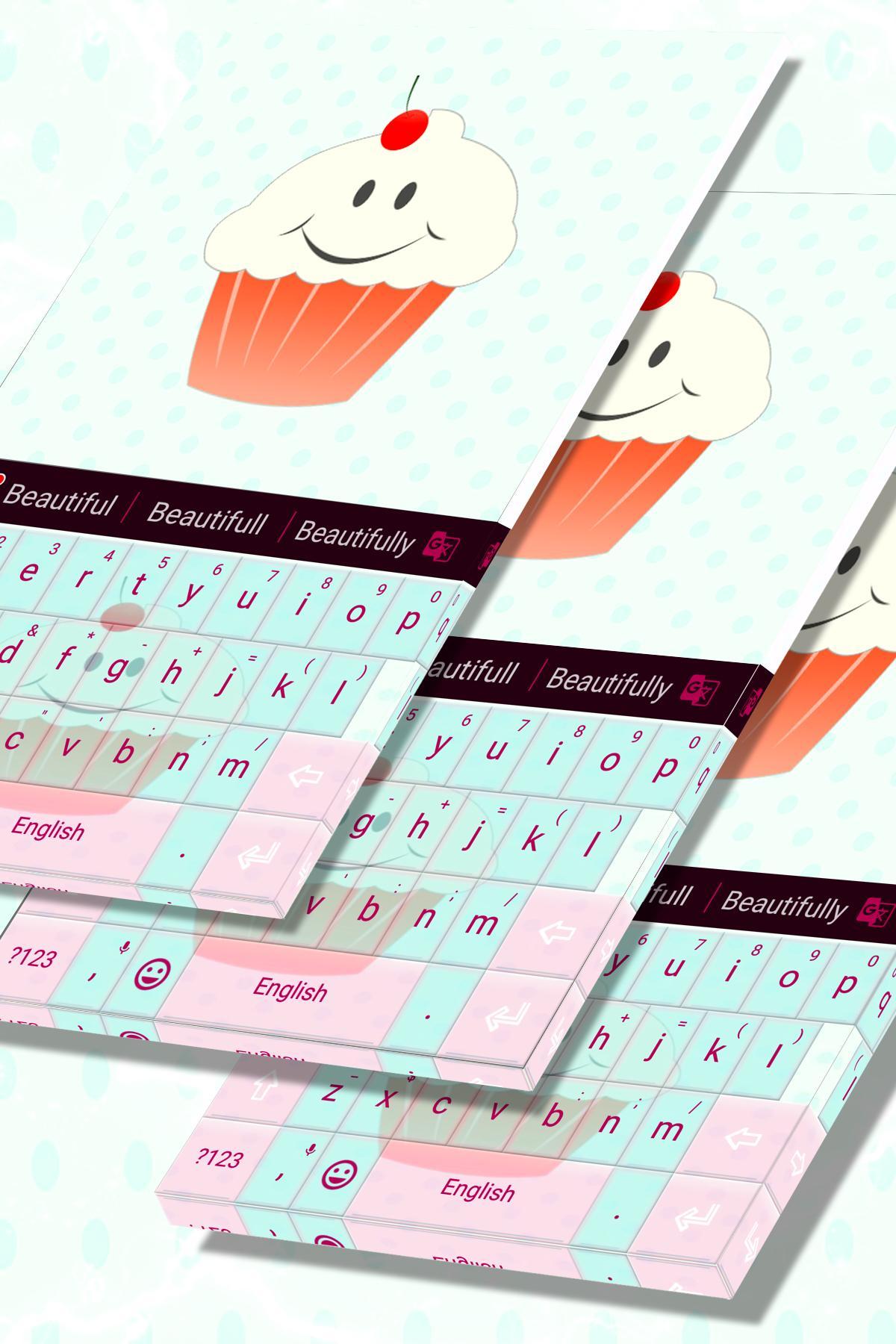 Cute Keyboard Cupcakes Theme