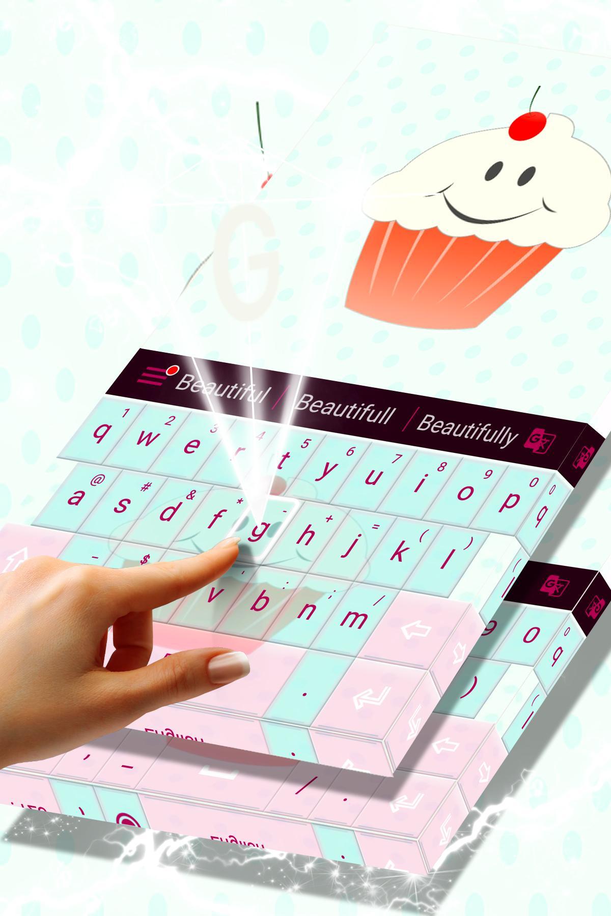 Cute Keyboard Cupcakes Theme