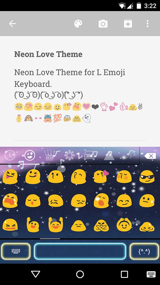 Neon Love Emoji Keyboard Theme