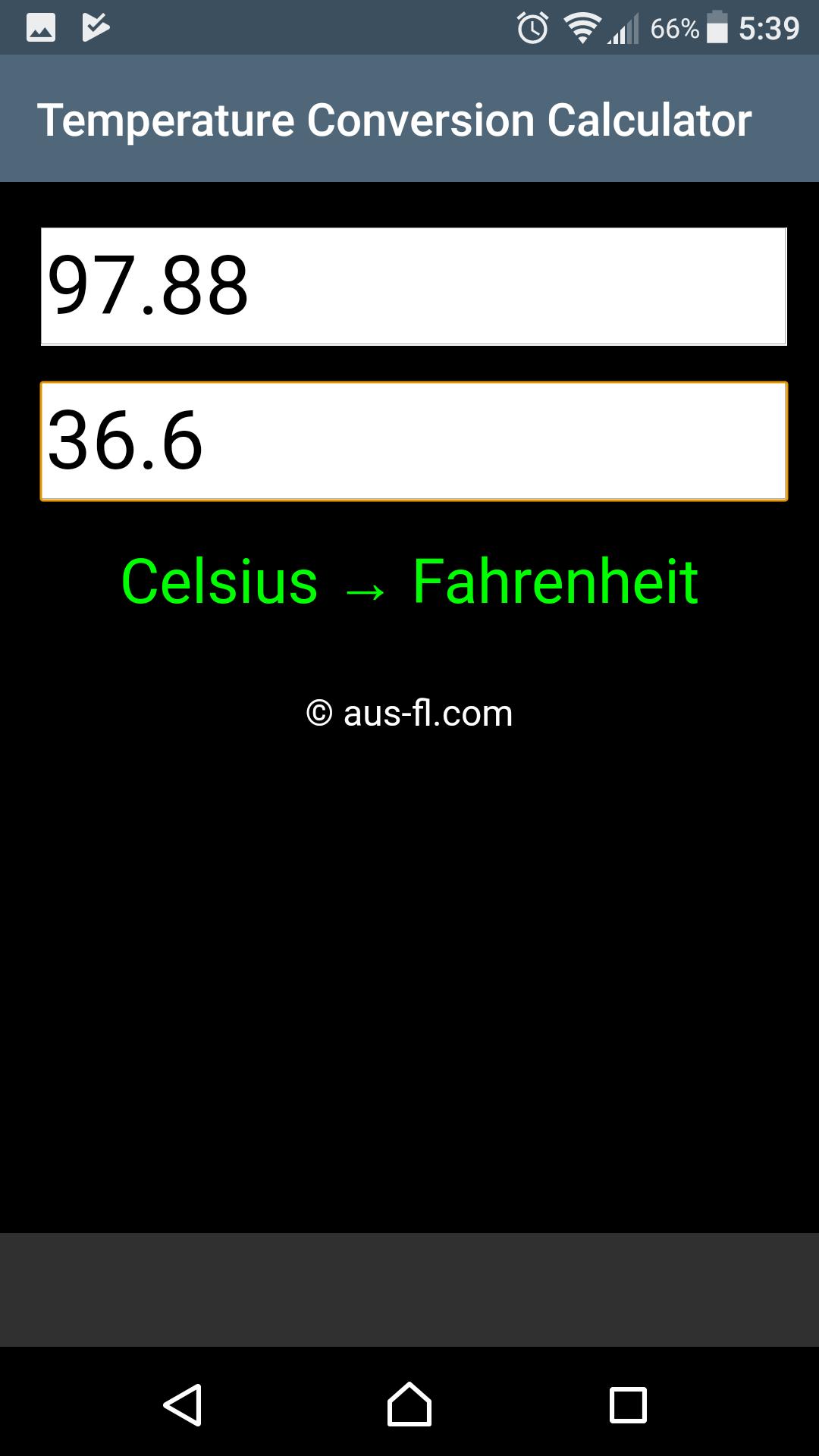 Temperature Conversion Calcula