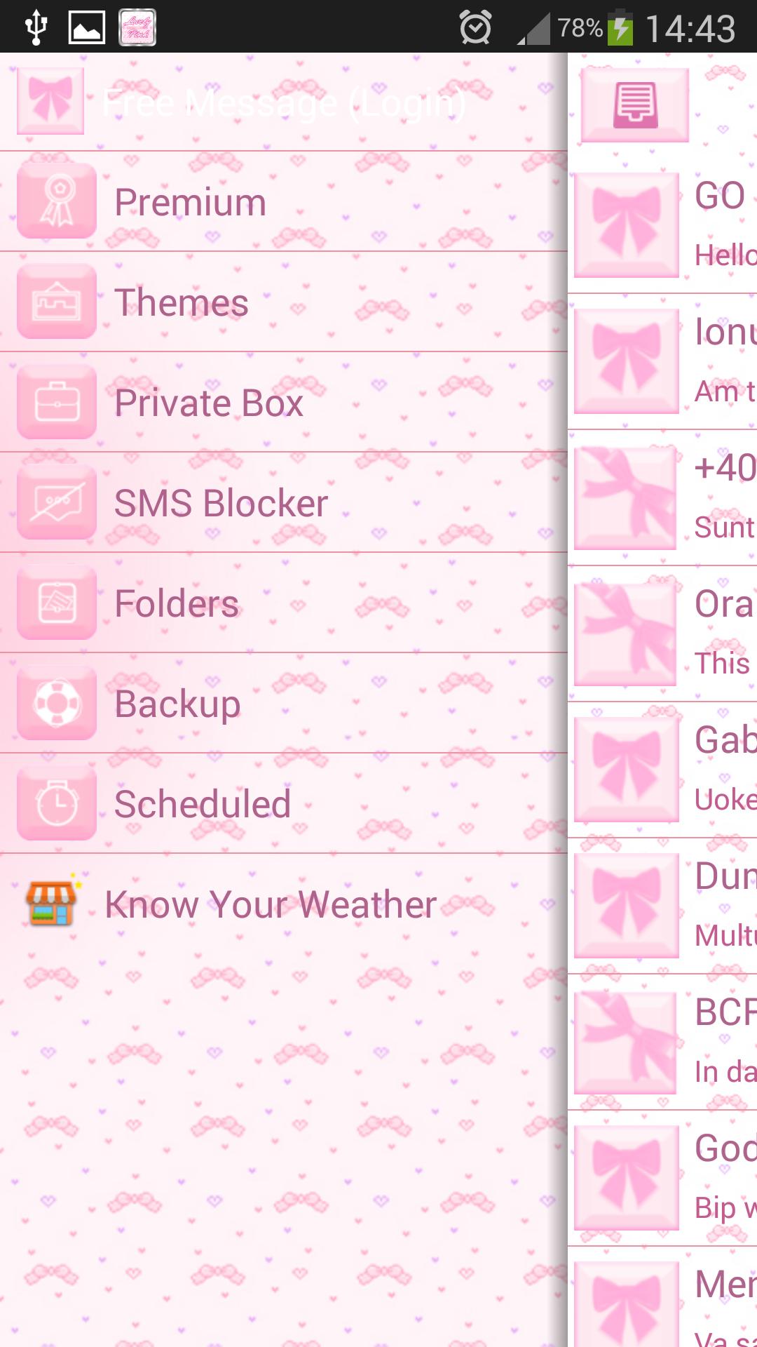 GO SMS Lovely Pink