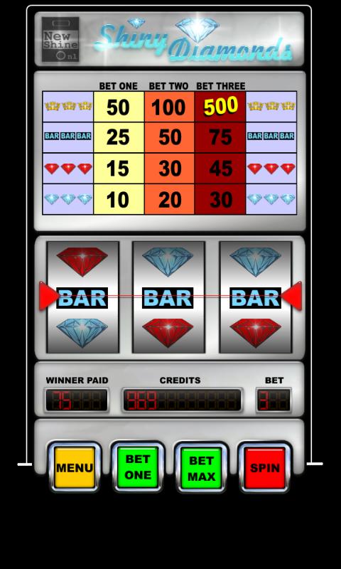 slot machine shiny diamonds