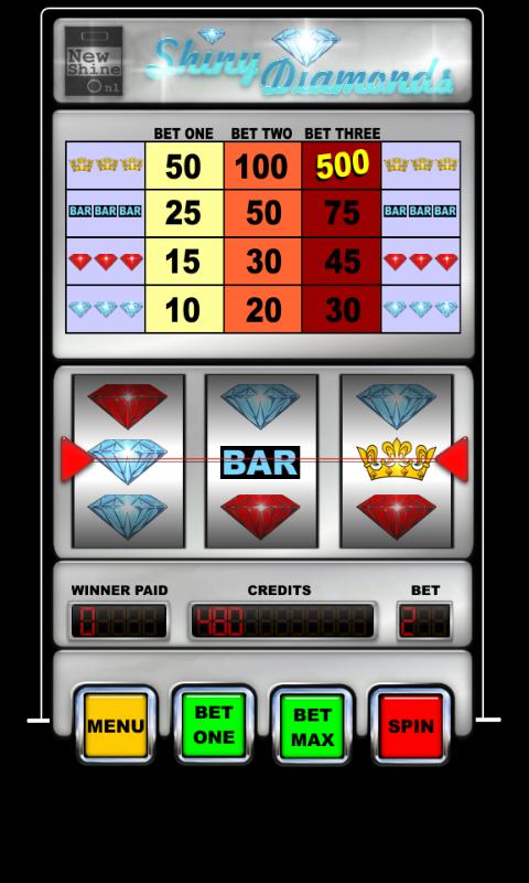 slot machine shiny diamonds