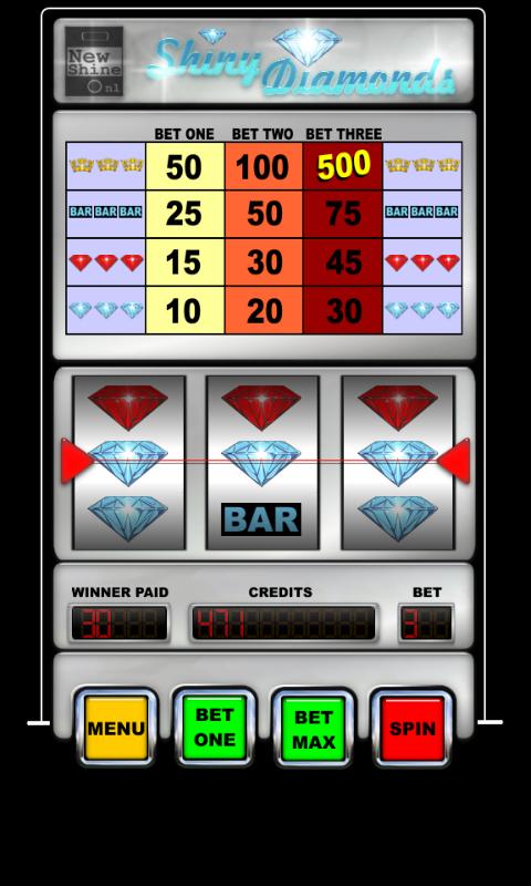 slot machine shiny diamonds