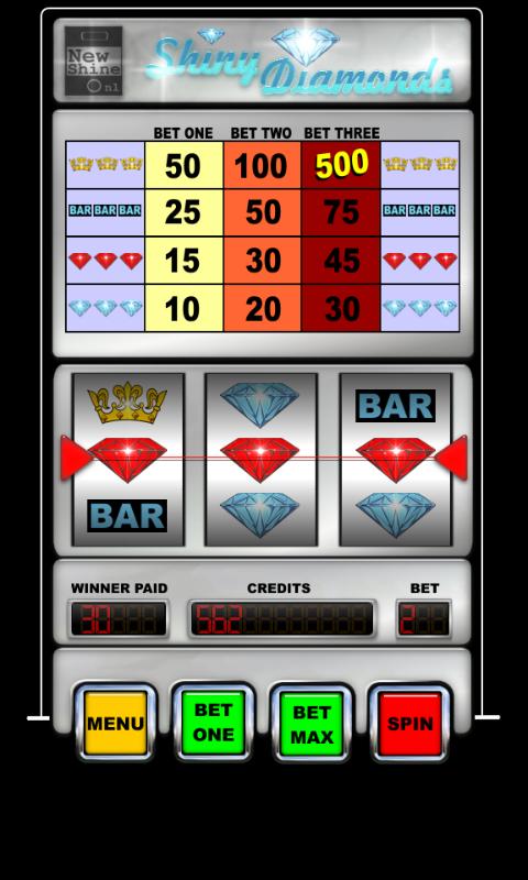 slot machine shiny diamonds