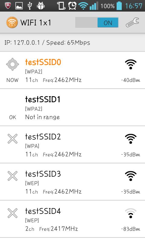 Wifi 1x1 Widget