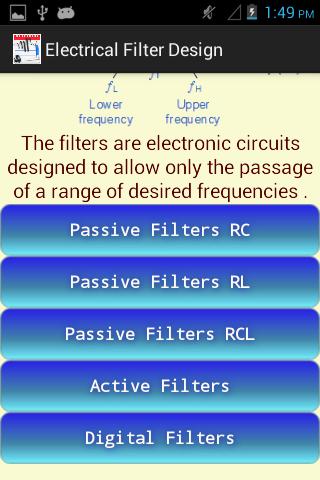 Electrical Filter Design