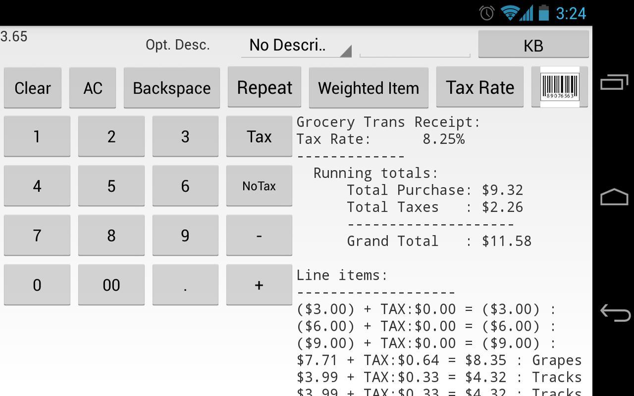 Grocery Store Calculator