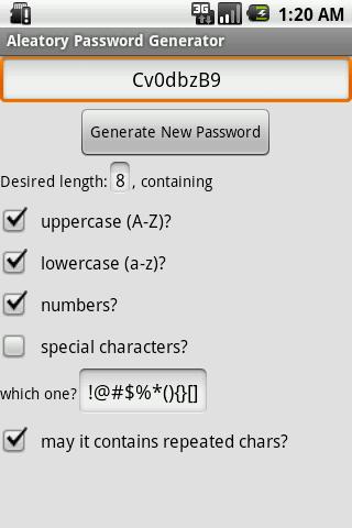 Aleatory Password Generator