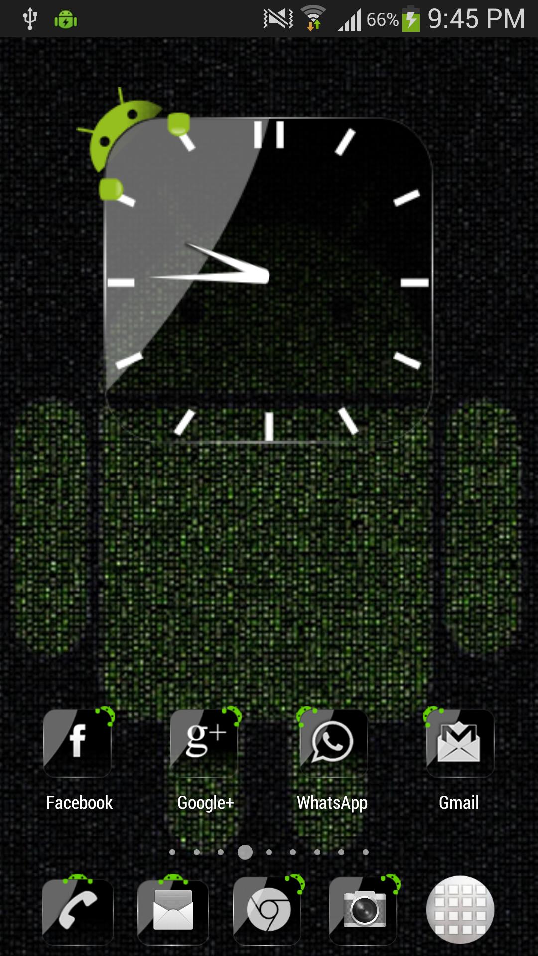 Crystal Black Clock Widget