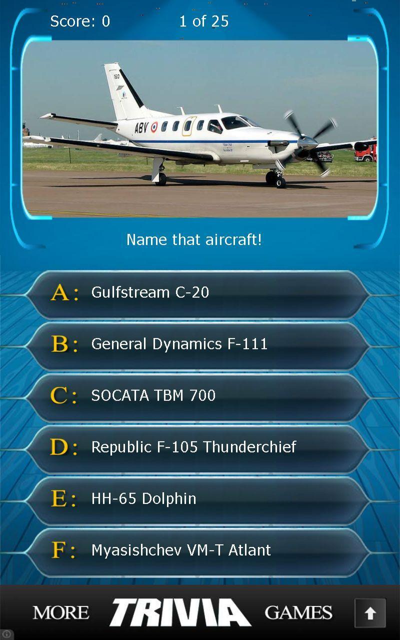 Name that Aircraft Trivia