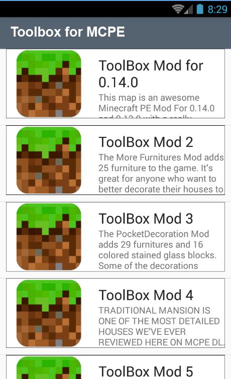 Toolbox - MODS For MCPE 0.14.0