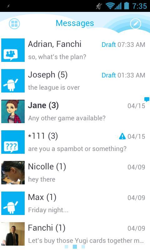 GOSMS WP7 Sky Blue Theme Free