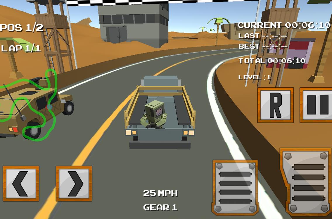 Blocky Army Racing Simulator