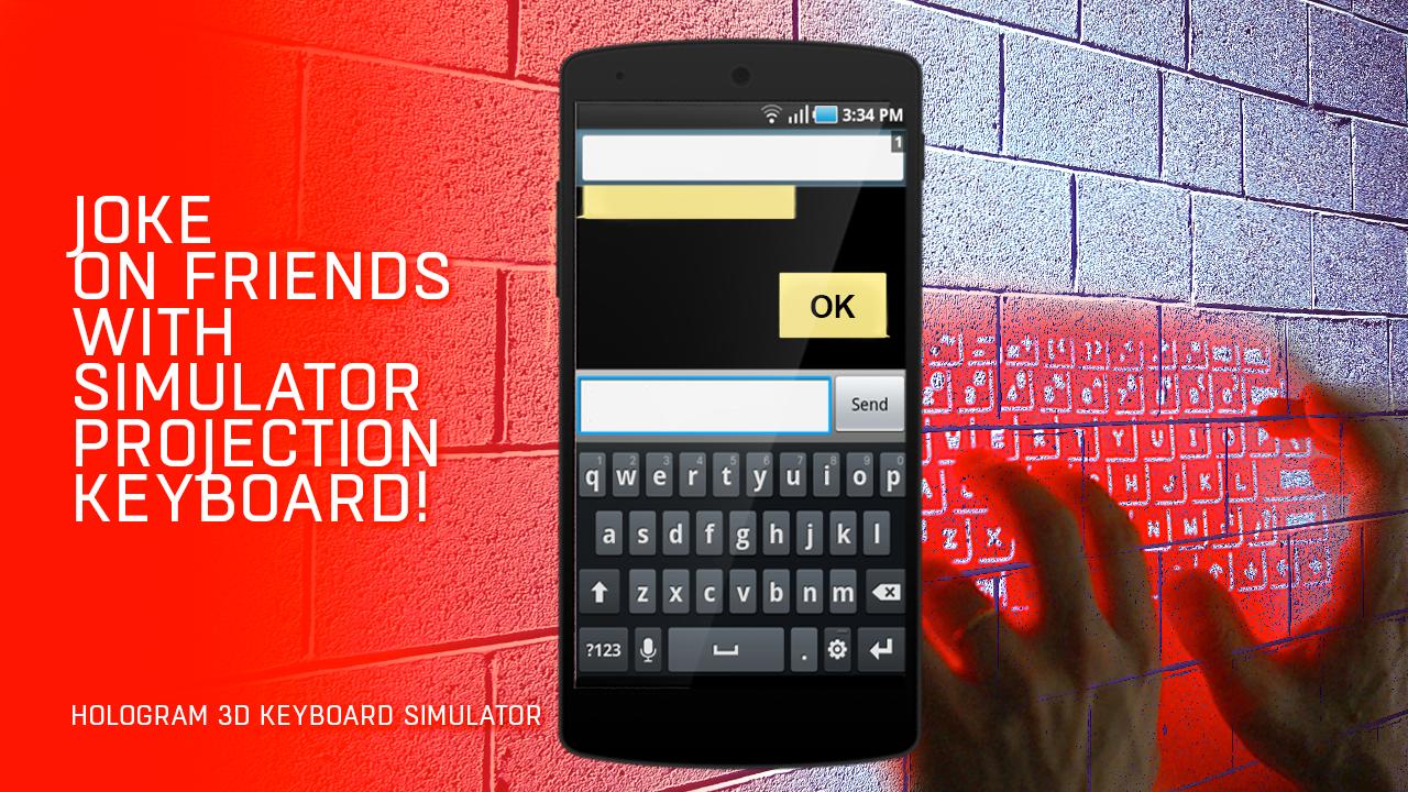 Hologram 3D keyboard simulator