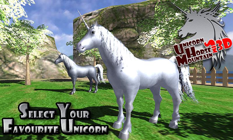 Unicorn Horse Mountain Sim 3D