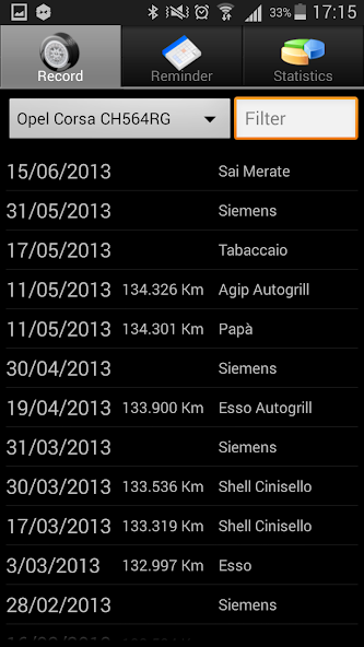 Car Diary CSV