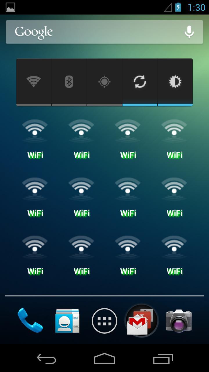 WiFi on/off switch widget