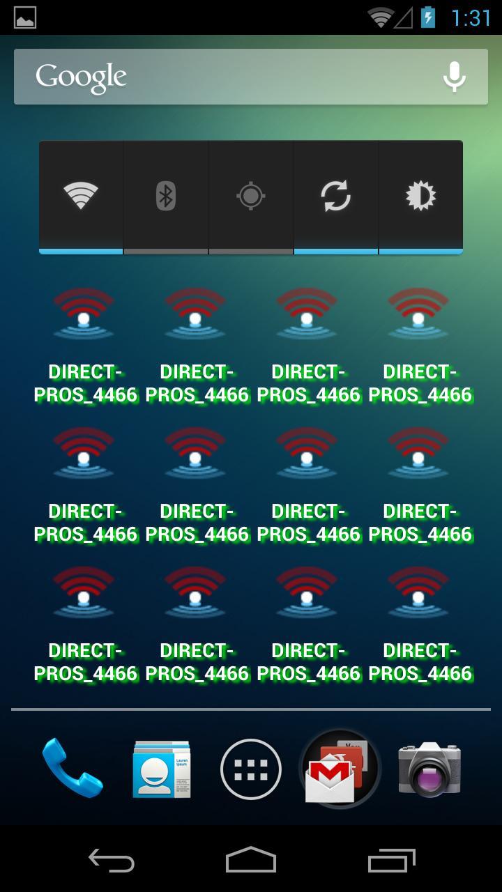 WiFi on/off switch widget