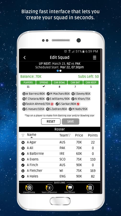 Fandromeda - Fantasy Cricket