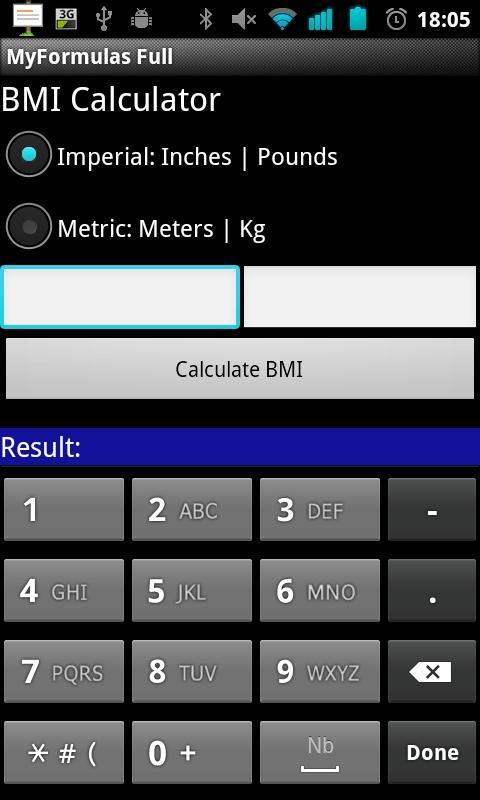 myFormulas (BMI, Pythagoras..)