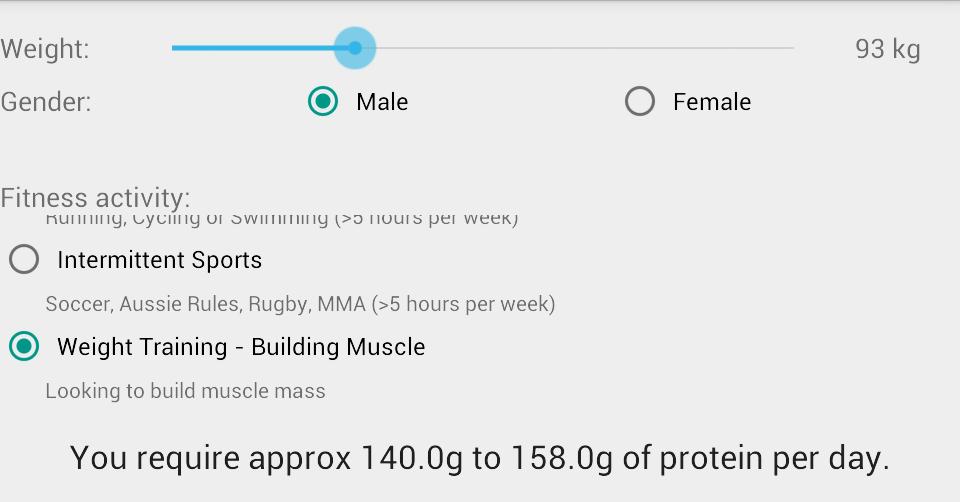 Protein calculator