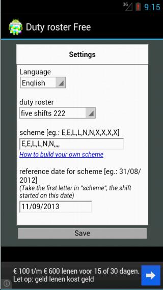 Dutyroster Shiftcalendar