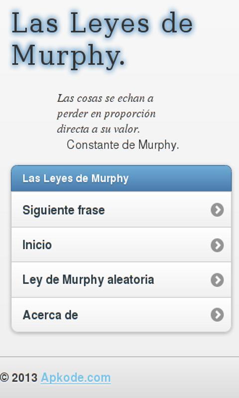 Murphy's laws