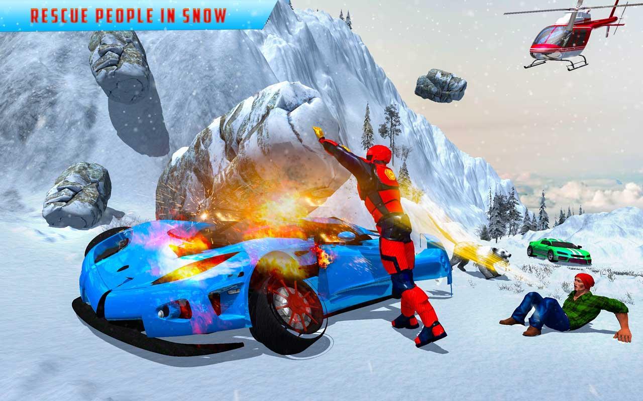 Flying Robot Rope Speed Hero - Rescue Mission