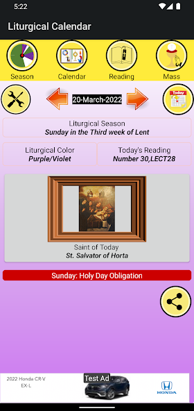 Catholic Liturgical Calendar