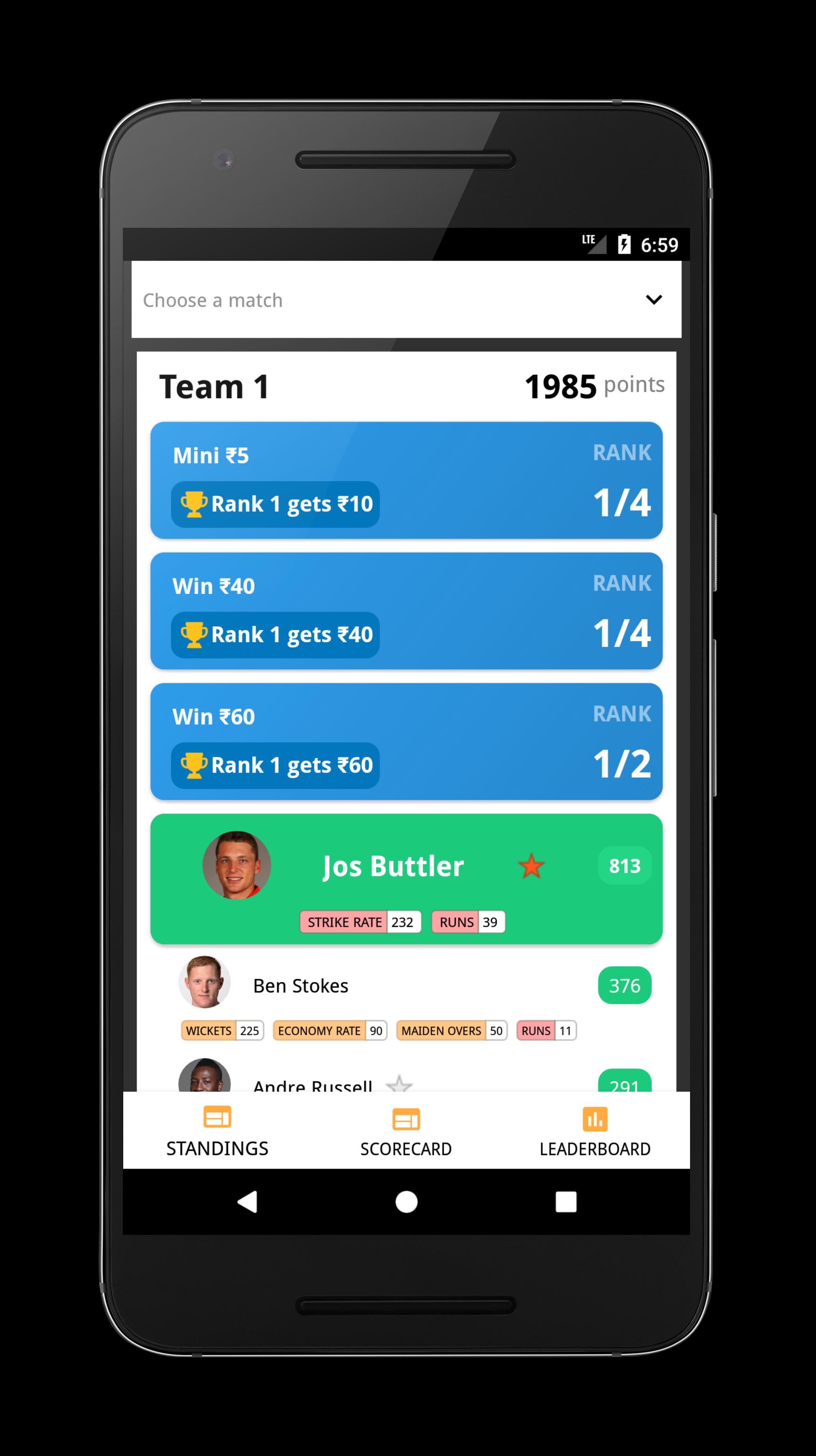 Fantasy Cricket - DuggOut