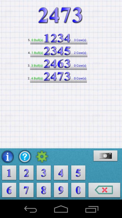 Bulls & Cows: guess the number