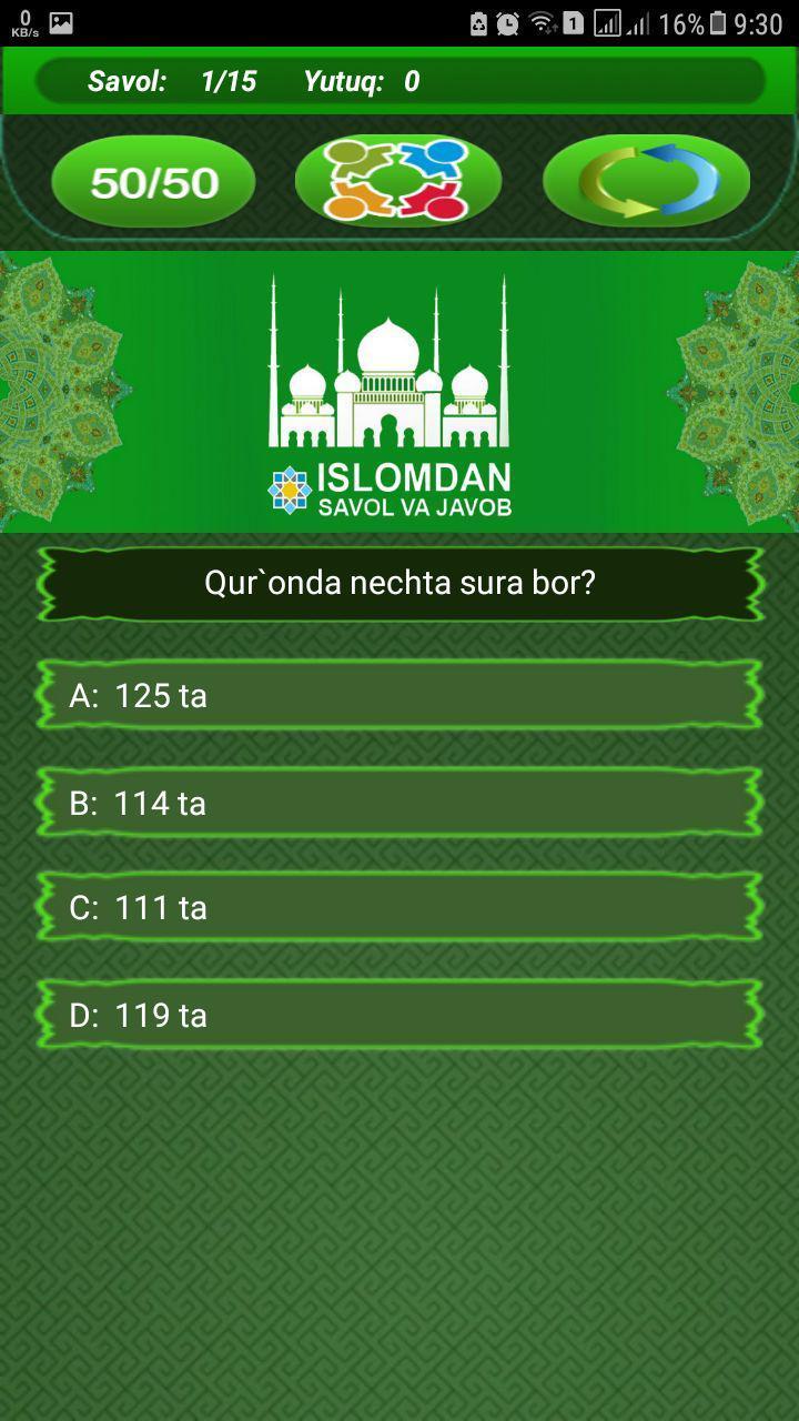 Islomdan Savol va Javob